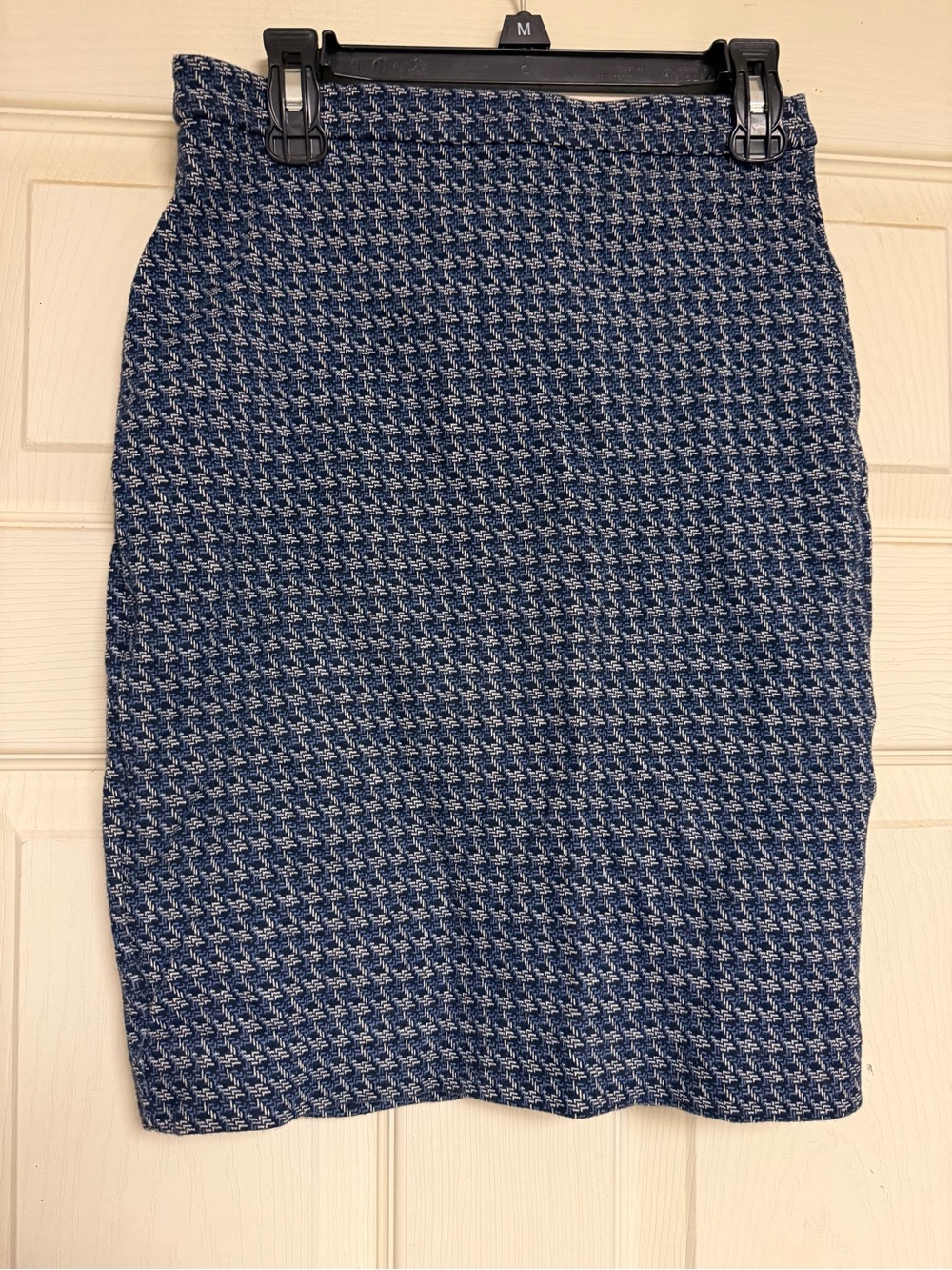 Banana Republic Blue Houndstooth Pencil Skirt